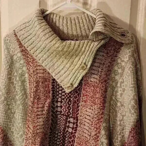 89th & Madison sweater poncho style cowl neck Cabincore Fall Autumn Winter